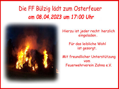 Osterfeuer in Bülzig am 08.04.2023