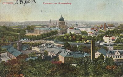 Potsdam vom Brauhausberg aus, Postkarte um 1900
