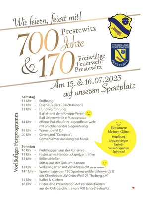 170 Jahre Feuerwehr Prestewitz & 700 Jahre Prestewitz
