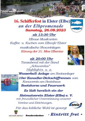 Programm zum Schifferfest Elster (Elbe) (Bild vergrößern)