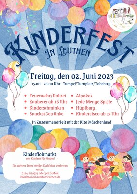 Flyer Kinderfest OT Leuthen (Bild vergrößern)