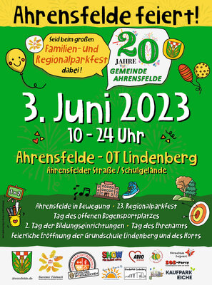 Regionalparkfest 2023 Plakat / Gestaltung Sabine Büttner (Bild vergrößern)