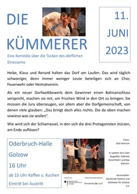 Die Kümmerer - Theater am 11.06.2023 in Golzow