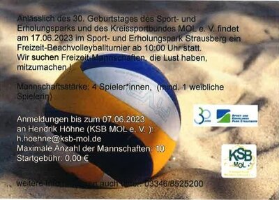 Ausschreibung Volleyball (Bild vergrößern)