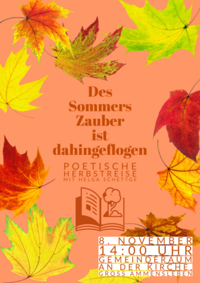 Veranstaltung: Poetische Herbstreise mit Helga Schettge