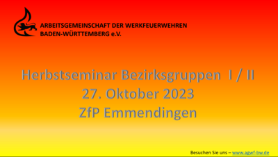 Veranstaltung: AGWF Herbstseminar Bezirk I / II