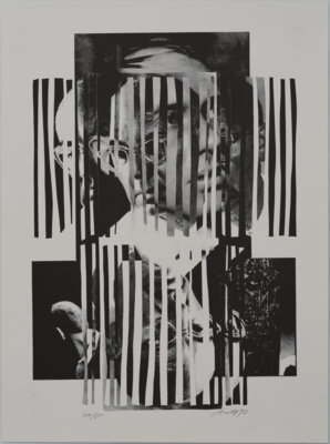 Ingo Arnold, o. T. (Porträt Johannes R. Becher), 1990, Offset-Druck; Museum Utopie und Alltag, Bestand Beeskow, Foto: Armin Herrmann (Bild vergrößern)