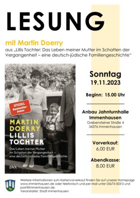 Veranstaltung: Martin Doerry liest aus seinem neuen Buch “Lillis Tochter”