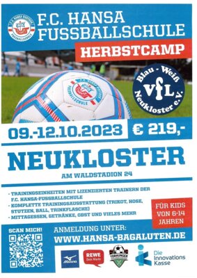 Veranstaltung: F.C. Hansa Fussballschule im Waldstadion Neukloster