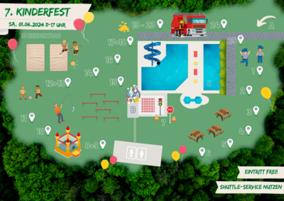 Lageplan für das Kinderfest 2024 (Bild vergrößern)