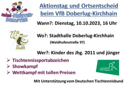 Flyer zum Aktionstag Tischtennis (Bild vergrößern)