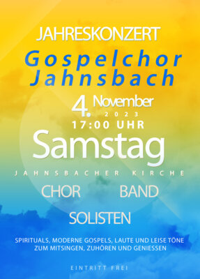 Veranstaltung: Jahreskonzert Gospelchor Jahnsbach