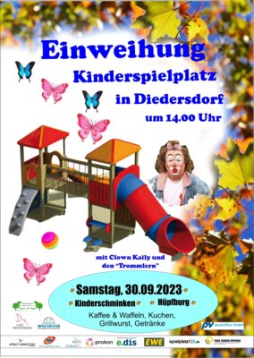 Veranstaltung: Einweihung des neuen Kinderspielplatzes in Diedersdorf am Gemeindehaus
