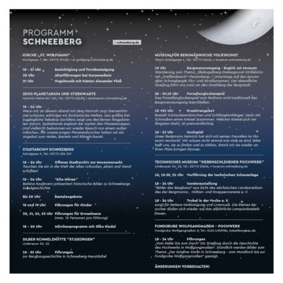 Programm Museumsnacht in Schneeberg (Bild vergrößern)