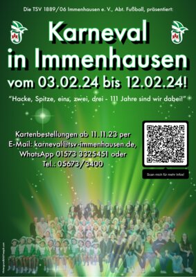 TSV Immenhausen Karneval - Plakat Kartenverkauf (Bild vergrößern)