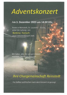 Plakat Adventskonzert Chorgemeinschaft Reinstedt (Bild vergrößern)