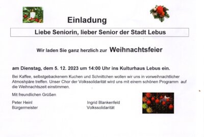 Veranstaltung: Seniorenweihnachtsfeier im Kulturhaus Lebus