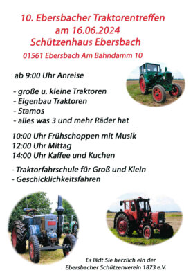 Veranstaltung: 10. Traktortreffen Schützenhaus Ebersbach