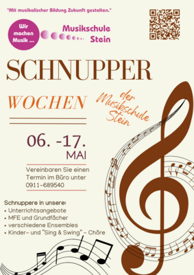 Veranstaltung: Schnupperwochen der Musikschule Stein