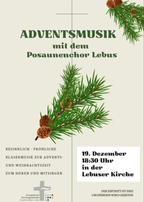 Veranstaltung: Adventsmusik in der Lebuser Kirche