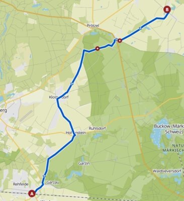 Tour von Rehfelde nach Reichenow (Bild vergrößern)
