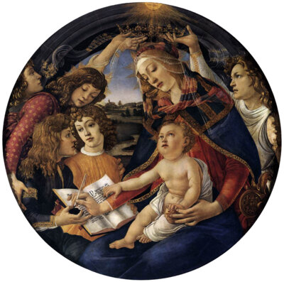 Sandro Botticelli „Madonna del Magnificat“ (Bild vergrößern)