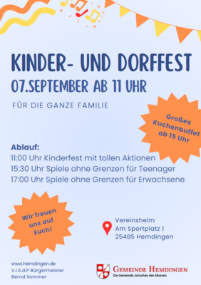 Plakat zum Kinder- und Dorffest (Bild vergrößern)