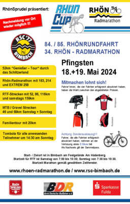 Einladung zur Rhönrundfahrt und zum Rhön-Radmarathon in Bimbach