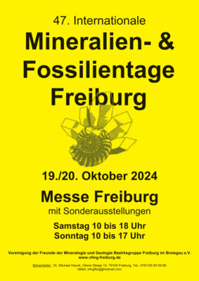 Flyer Mineralien- und Fossilientage 2024 Freiburg (Bild vergrößern)