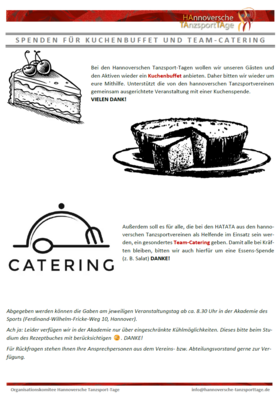 HaTaTa - Aufruf Kuchen- und Cateringspenden
