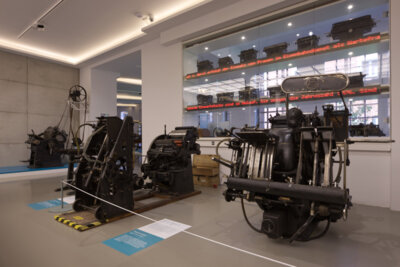 Schnellpressen in der Museumsdruckerei. (Bild vergrößern)