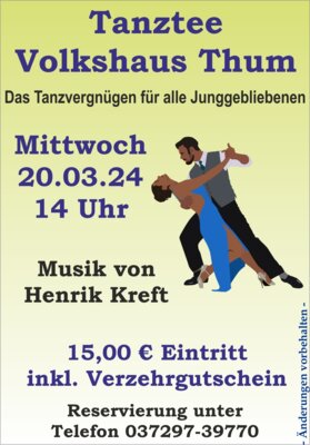Veranstaltung: Tanztee - Das Tanzvergnügen für alle Junggebliebenen