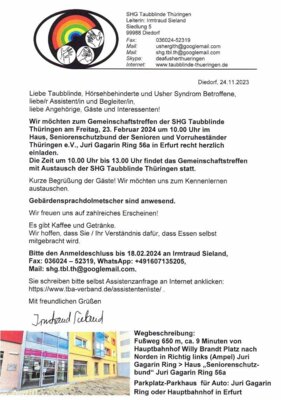 Einladung zum Gemeinschaftstreffen in Erfurt