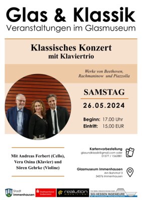 Veranstaltung: Glas & Klassik: Klassisches Trio-Konzert