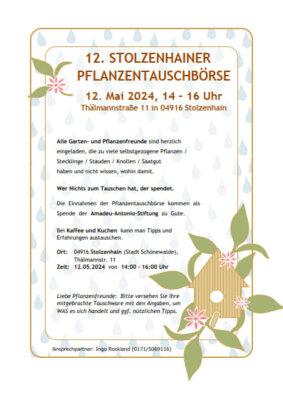 Veranstaltung: Pflanzentauschbörse bei Familie Rockland in Stolzenhain