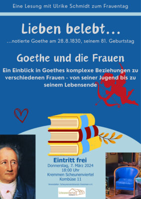 Veranstaltung: Lesung zum Frauentag - &quot;Lieben belebt... - Goethe und die Frauen&quot;