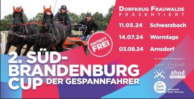 2. Südbrandenburgcup der Gespannfahrer am 14.7. in Wormlage, am 11.5. in Schwarzbach, am 3.8. in Arnsdorf (Bild vergrößern)