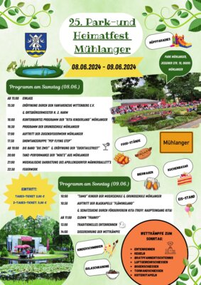 Programm Parkfest Mühlanger