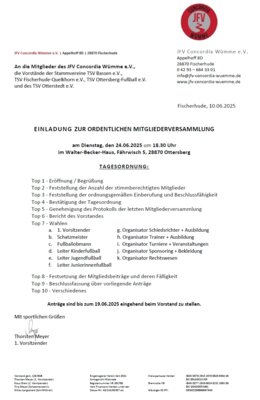 Einladung und Tagesordnung