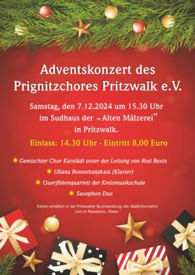 Plakat zur Veranstaltung - Urheber Prignitzchor Pritzwalk