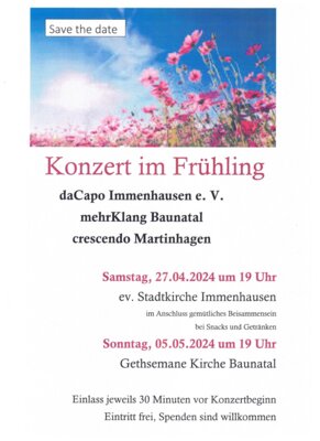 Veranstaltung: daCaop immenhausen e.V.: Chorkonzert im Frühling