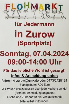 Veranstaltung: Flohmarkt für Jedermann in Zurow
