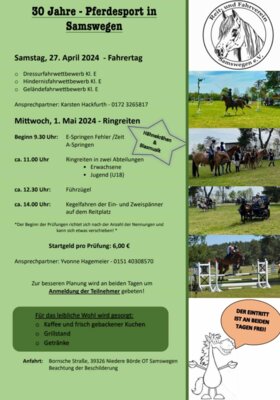 Veranstaltung: 30 Jahre Pferdesport in Samswegen - Fahrertag