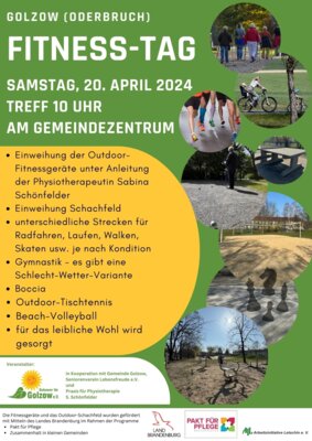 Fitnesstag am 20.04.2024 in Golzow ab 10 Uhr