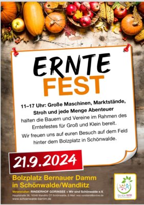 Veranstaltung: Erntefest Sa 21. 09. 2024