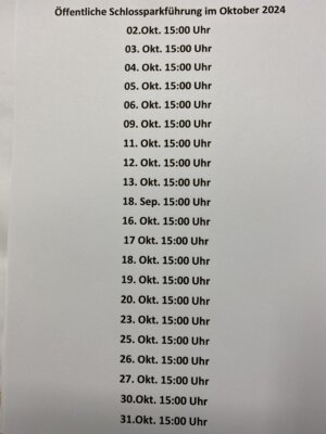 Schlossparkführung Oktober 2024