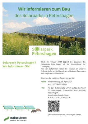 Veranstaltung: Solarpark Petershagen? Wir informieren Sie!