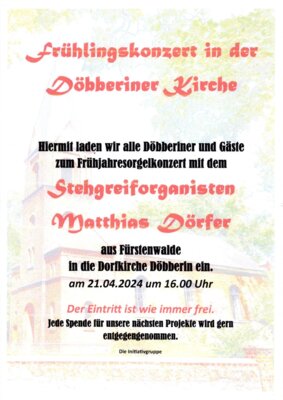 Veranstaltung: Frühlingskinzert in der Döbberiner Kirche