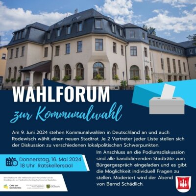 Veranstaltung: Wahlforum zur Stadtratswahl in Rodewisch