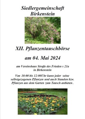 Veranstaltung: XII. Pflanzentauschbörse der Siedlergemeinschaft Birkenstein